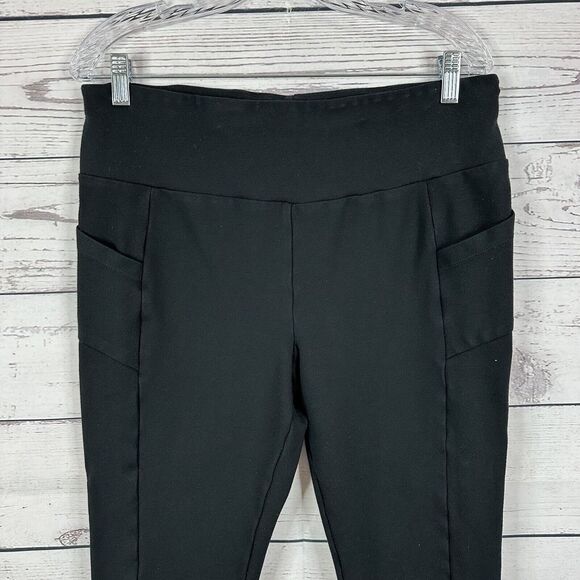 CAbi Pants Womens Large Black Cropped Relaxed Leggings Lounge Pockets 5686 - Picture 2 of 14